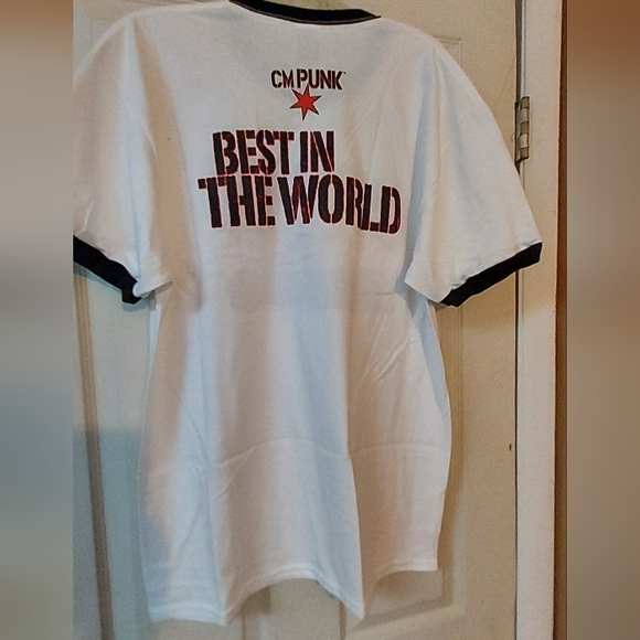 WWE Athletics CM Punk  Double Sided Graphic T Shirt Tee Best In The World Lg New - Picture 2 of 10